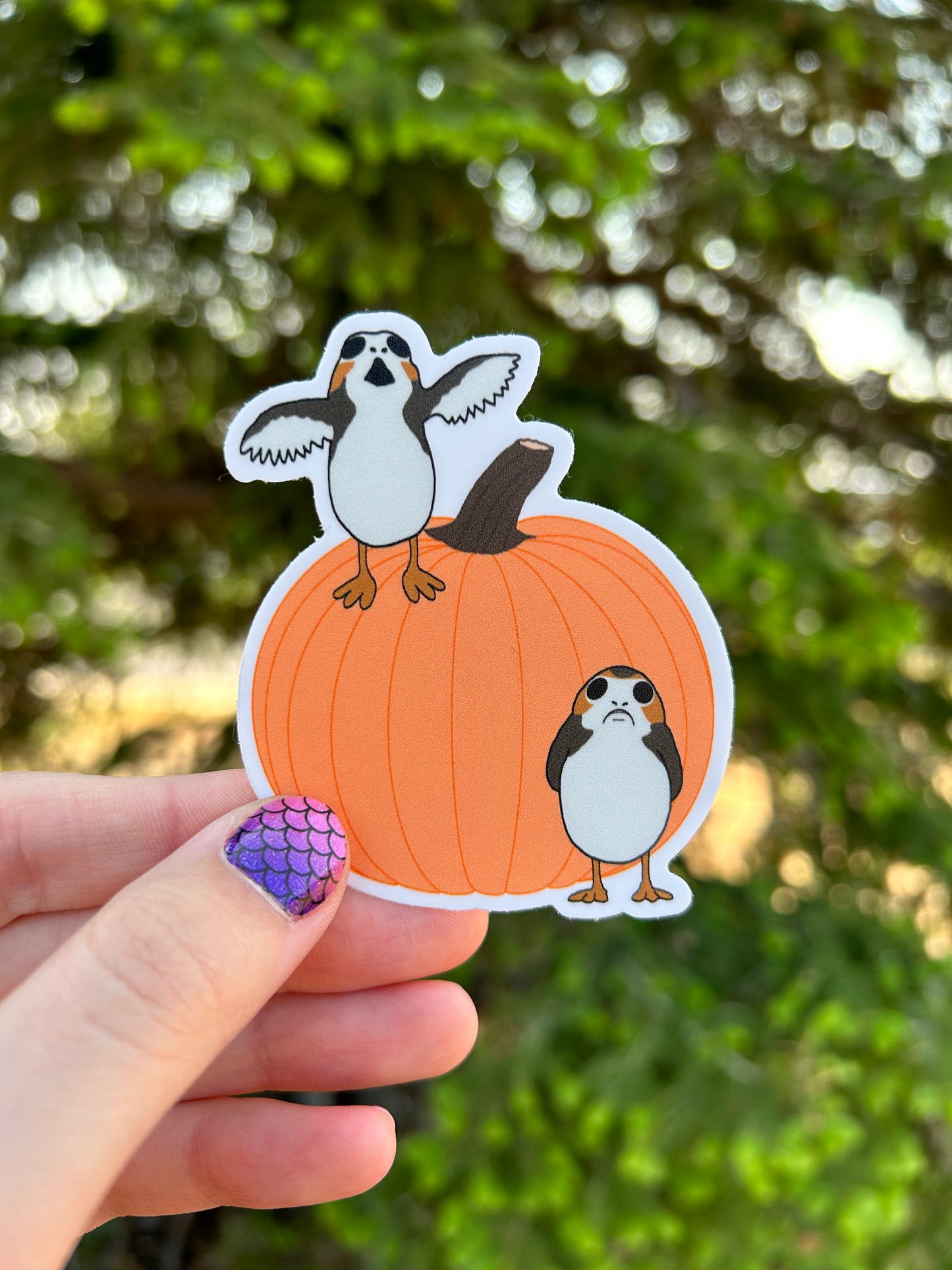 Fall Space Puffins Sticker