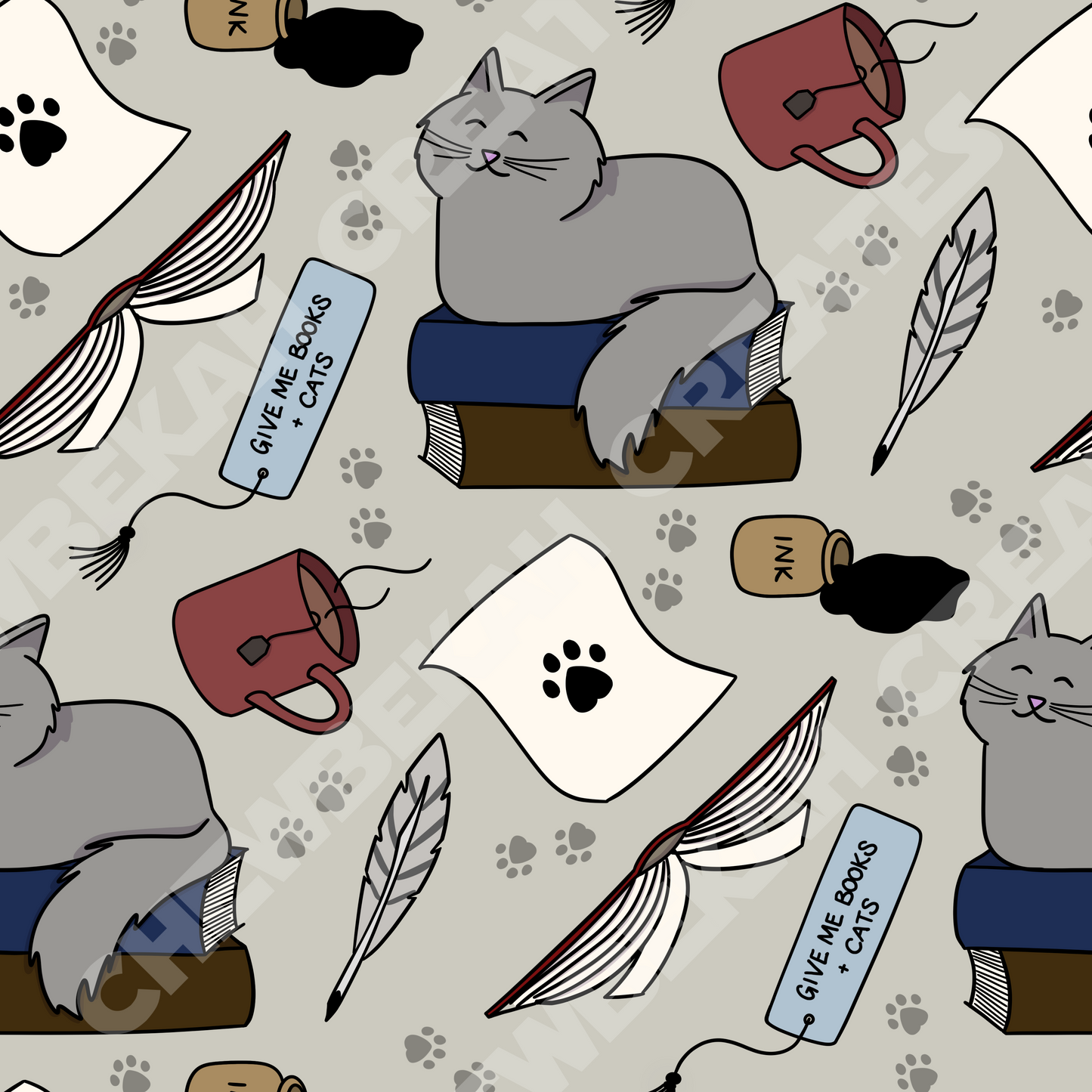 Books & Cats Scrunchie