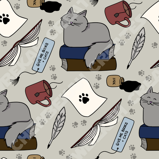 Books & Cats Scrunchie